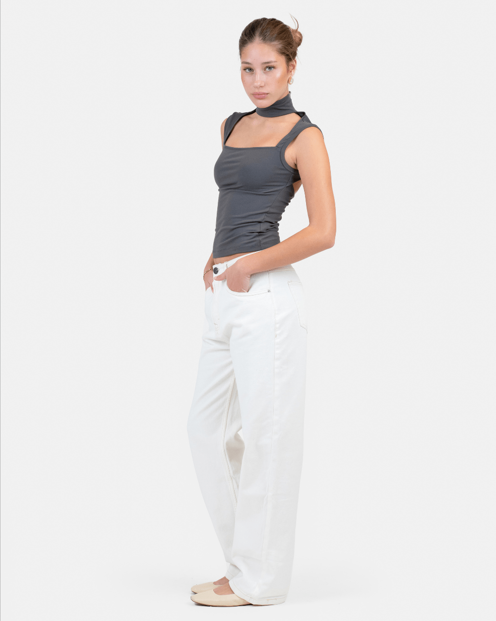 Choker Top Grå | Skagen - clothing.dk